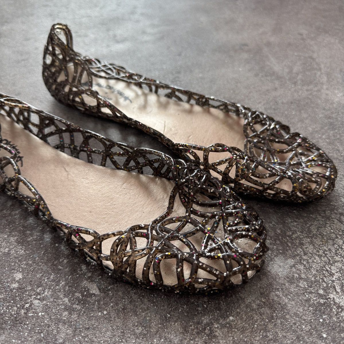 Hysteric Glamour Anglomania Y2K Transparent Glitter Jelly Flats Mesh Ballet Size US 9 / IT 39 - 2 Thumbnail