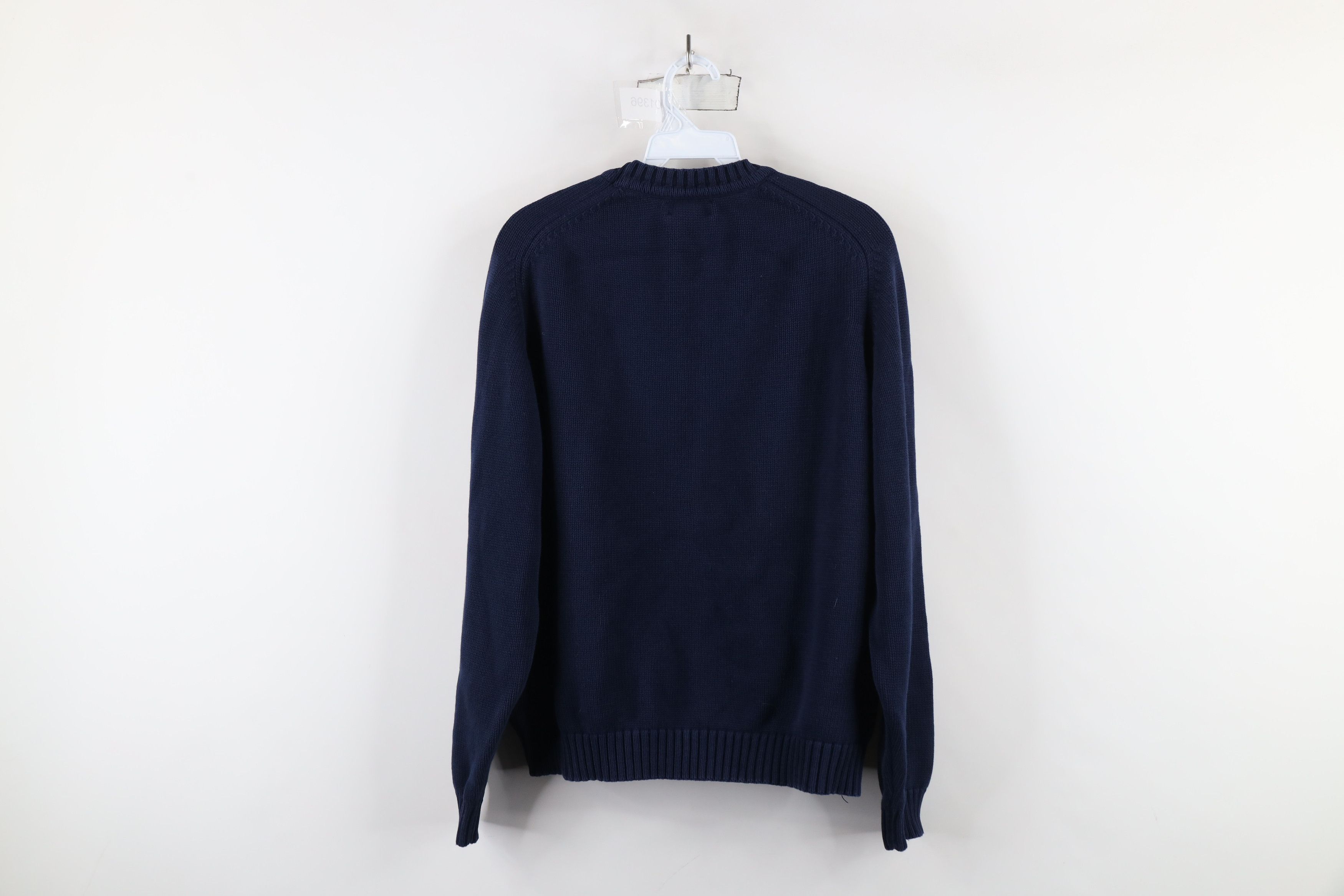 Lands' End × Vintage Vintage 90s Lands End Blank Cotton Knit V-Neck Sweater USA Size L / US 10 / IT 46 - 7 Thumbnail