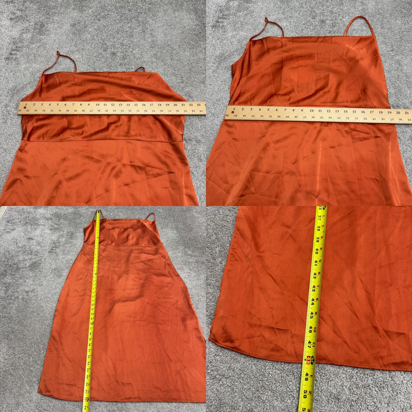 Missguided Missguided Satin Cowl Cami Midi Slip Dress Womens 14 Rust Orange Spaghetti NWT Size XL / US 12-14 / IT 48-50 - 9 Thumbnail