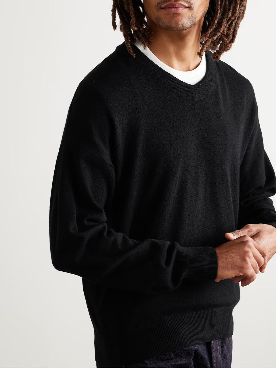 Visvim o1mle0725 Selmer V-Neck Knit Cashmere Sweater in Black Size US M / EU 48-50 / 2 - 2 Thumbnail