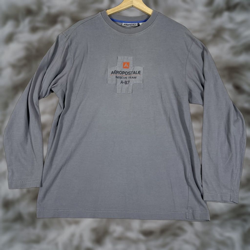 Aeropostale VINTAGE Aeropostale T-Shirt Mens Large Gray Y2K Rescue Team A-87 Ski Long Sleeve Shirt Size US L / EU 52-54 / 3 - 1 Thumbnail