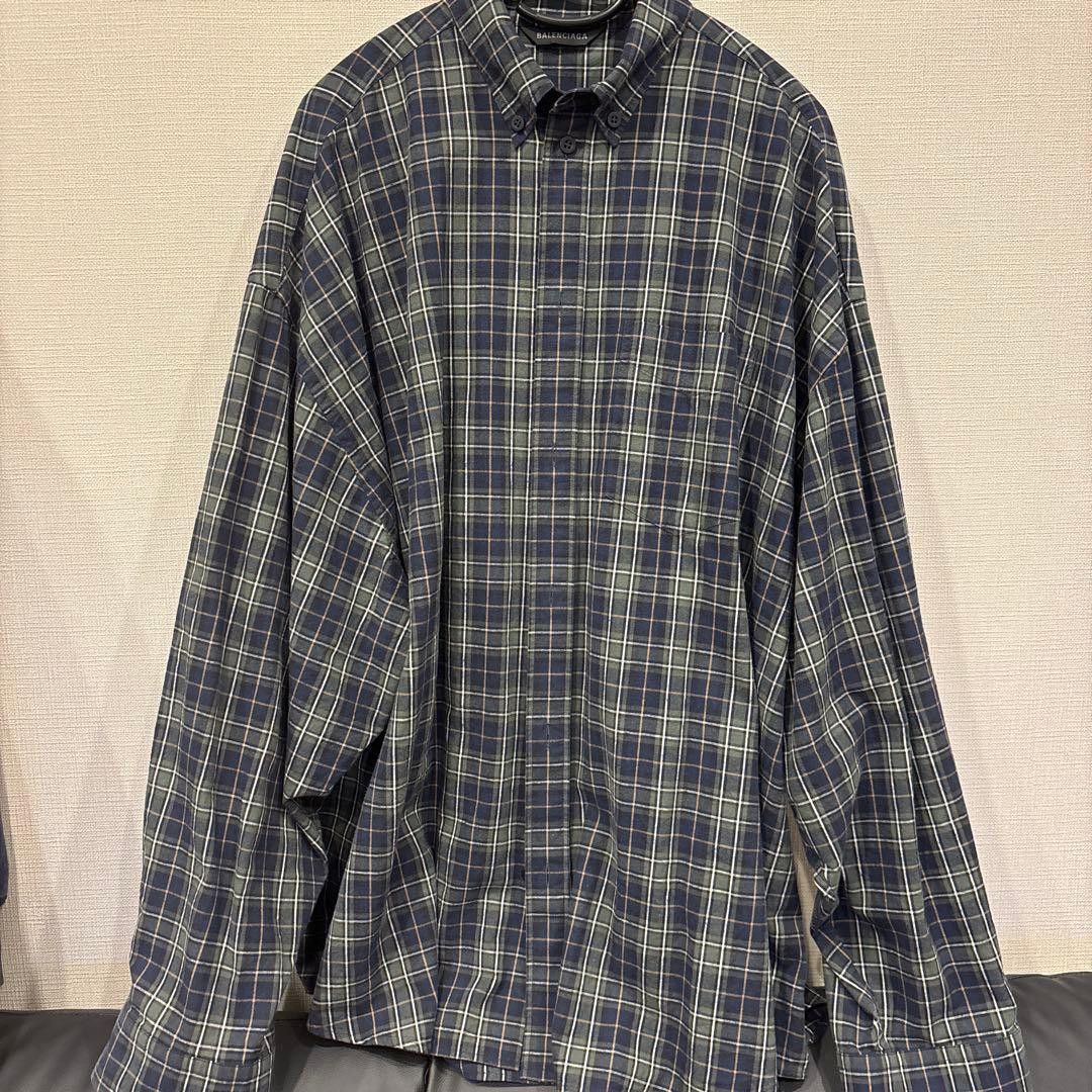 Balenciaga Balenciaga Oversize Check Cotton Flannel Button-Down Shirt Size US M / EU 48-50 / 2 - 3 Thumbnail