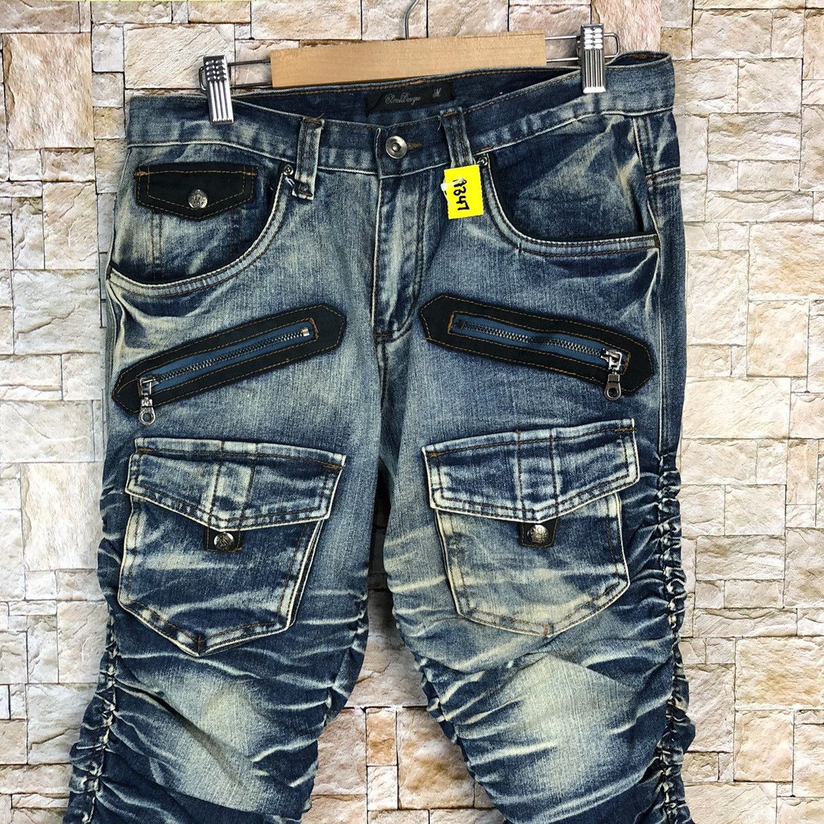 Japanese Brand Elme Design faded Blue Cropped spring Denim Pants #A347 Size US 31 - 5 Thumbnail