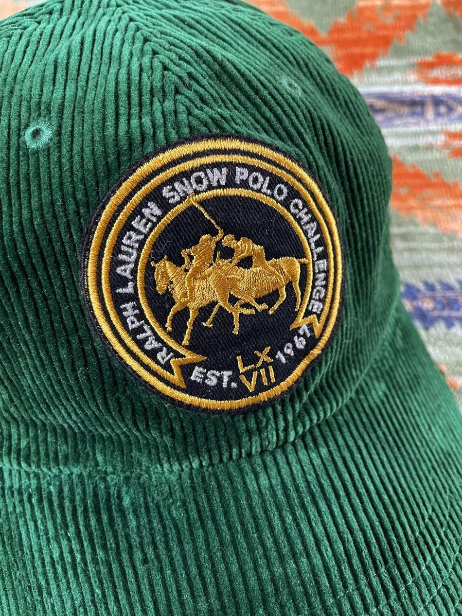 Polo Ralph Lauren Polo Ralph Lauren Corduroy Leather Baseball Cap Baseball Hat Size ONE SIZE - 2 Thumbnail