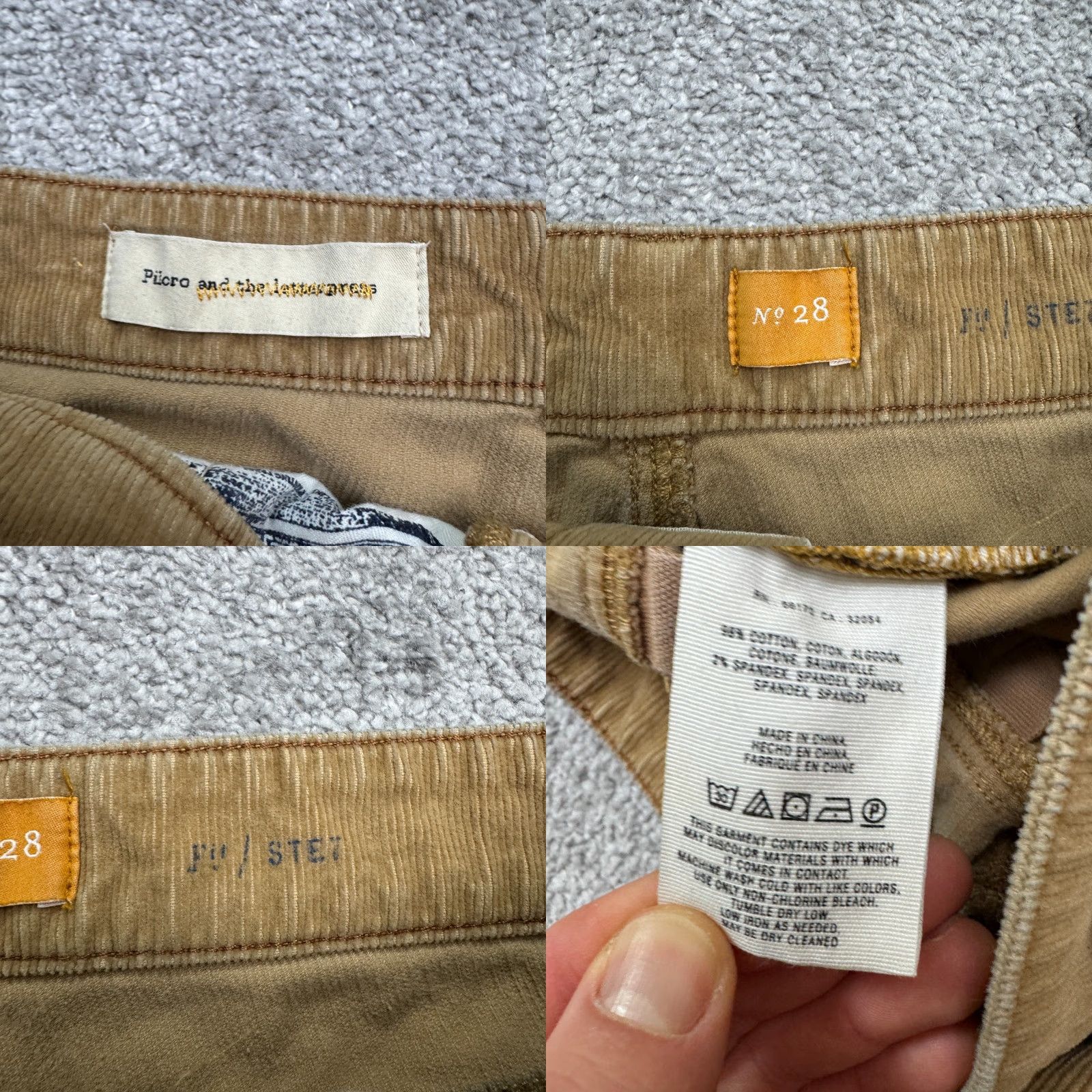Vintage Pilcro And The Letterpress Stet Corduroy Pants Womens 28 Camel Brown Stretch Size 28" / US 6 / IT 42 - 8 Thumbnail
