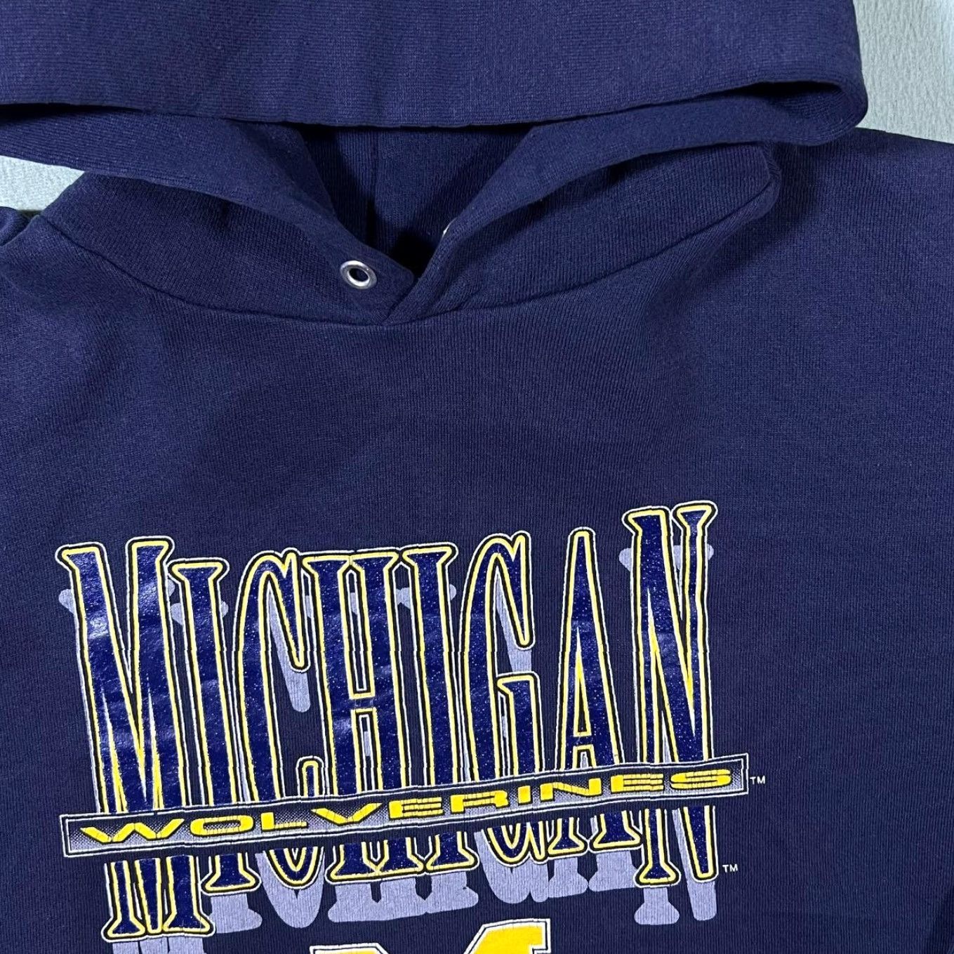 Logo 7 VINTAGE Logo 7 Michigan Wolverines College Graphic Navy Blue Hoodie Medium Mens Hoodie Size US M / EU 48-50 / 2 - 5 Thumbnail