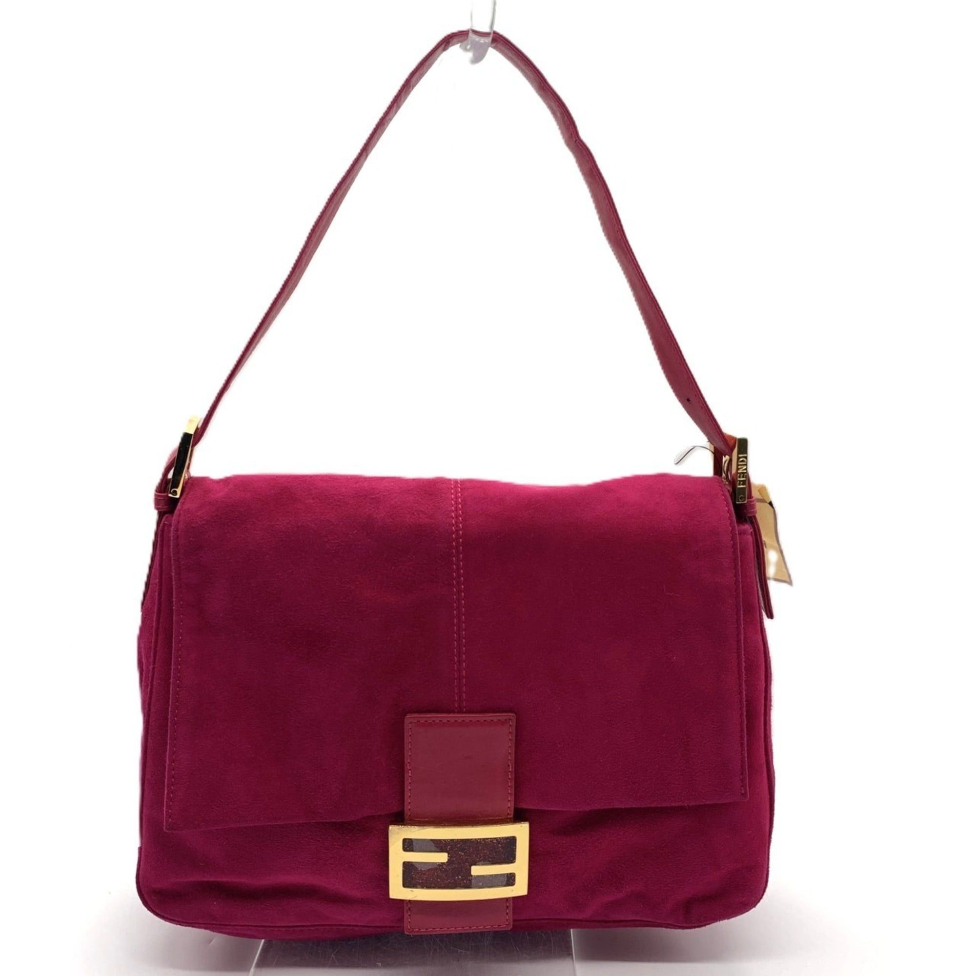 Fendi Fendi Mamma Bucket Suede Handbag in Pink and Red for Women Size ONE SIZE - 1 Thumbnail