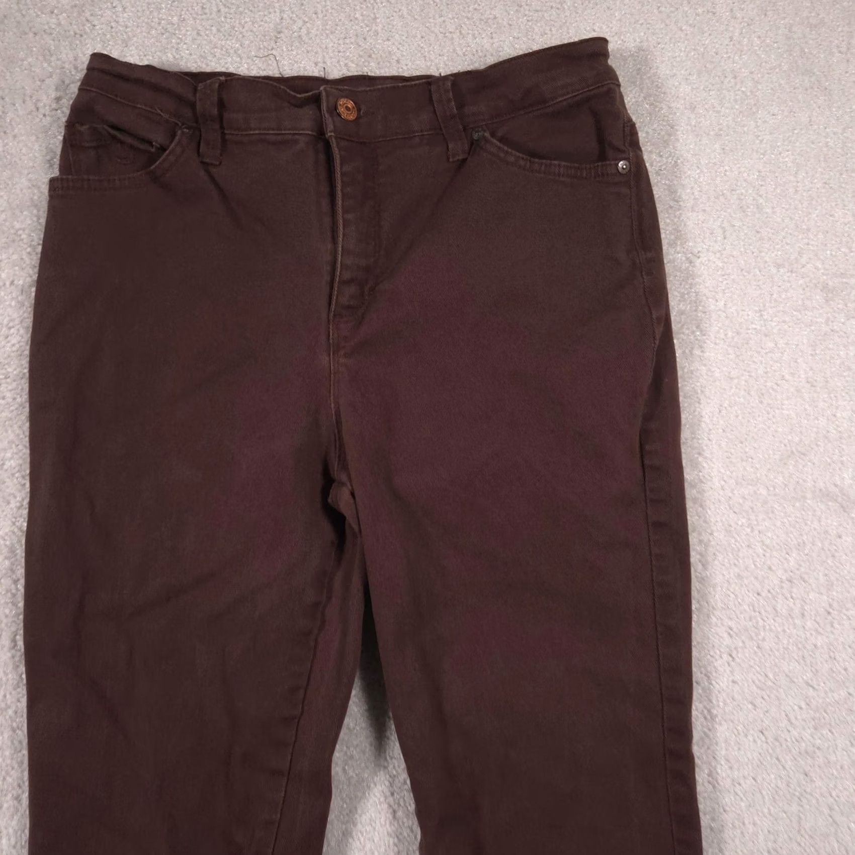 Gloria Vanderbilt Gloria Vanderbilt Amanda Jeans Womens 8 Short Brown High Rise Tapered Stretch Size 30" / US 8 / IT 44 - 3 Thumbnail