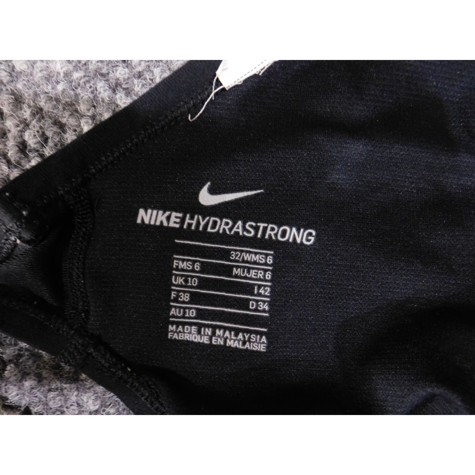 Nike Nike Swimsuit One Piece Womens 6 Black Hydrastrong Athletic Racerback Polyester Spandex Chlorine-Resistant Lightweight Lined Logo Size ONE SIZE - 3 Thumbnail