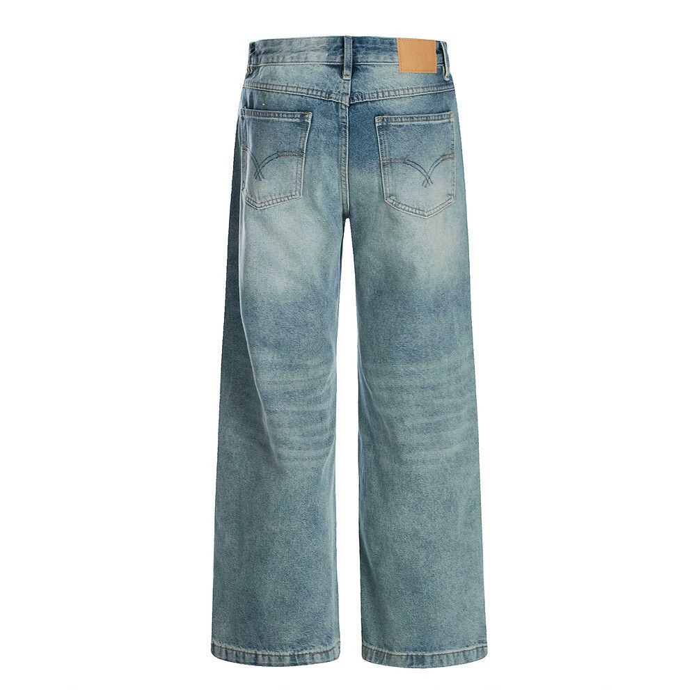 Jean Men's distressed straight washed jeans Size US 32 / EU 48 - 2 Thumbnail