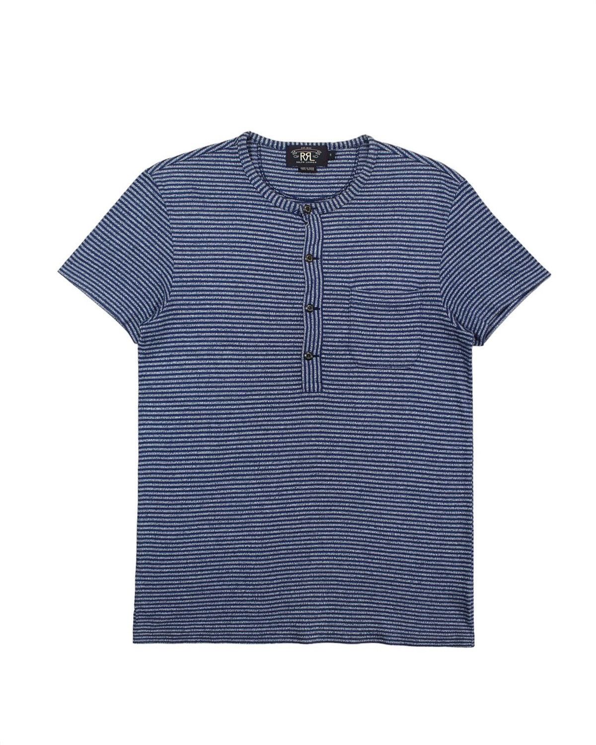 image of Polo Ralph Lauren x Ralph Lauren Double Rl Henley T Shirt in Navy, Men's (Size Medium)