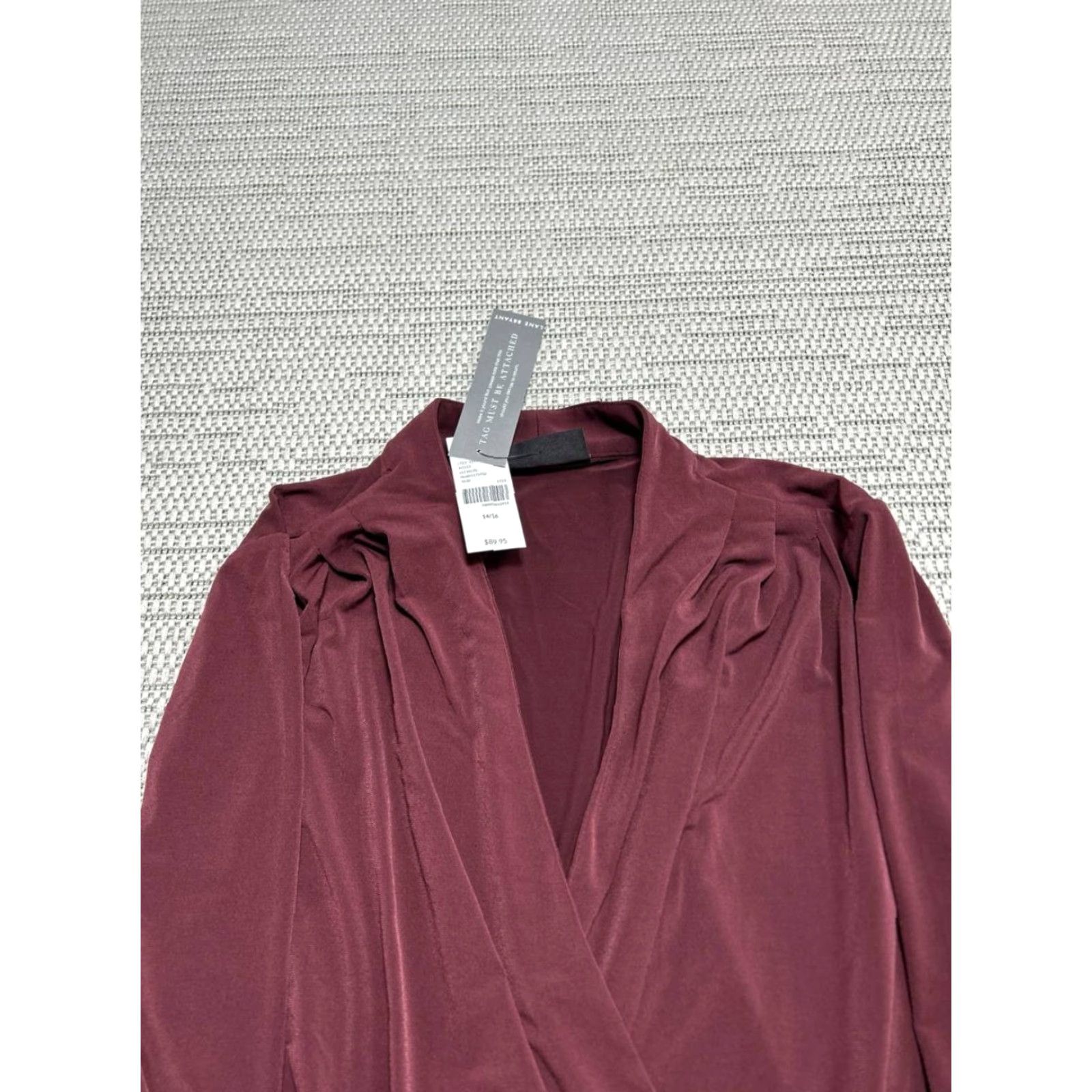 Vintage Lane Bryant Dress Jersey Midi Wrap Red 14-16 V-Neck 3/4 Sleeve Womens Modern Everyday Size XL / US 12-14 / IT 48-50 - 3 Thumbnail