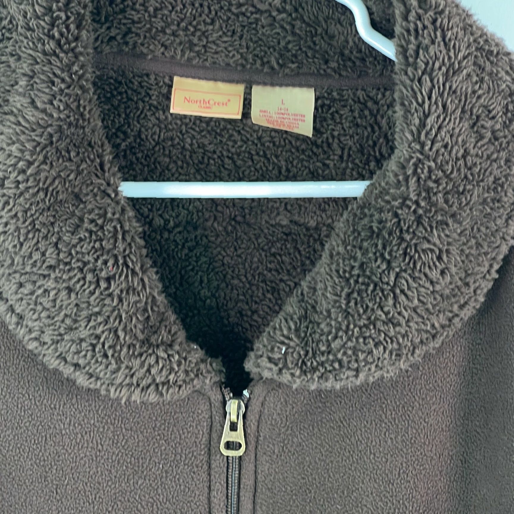 Vintage North Crest Classic Womens Jacket Brown L 14-16 Long Sleeves Fleece Zip Pocket 100% Polyester Casual Everyday Size L / US 10 / IT 46 - 4 Thumbnail