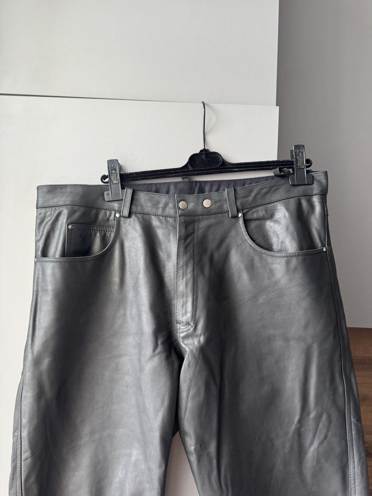 Vintage Vintage Avant-Garde Moto Leather Pants Grunge ERD Punk Size US 36 / EU 52 - 2 Thumbnail