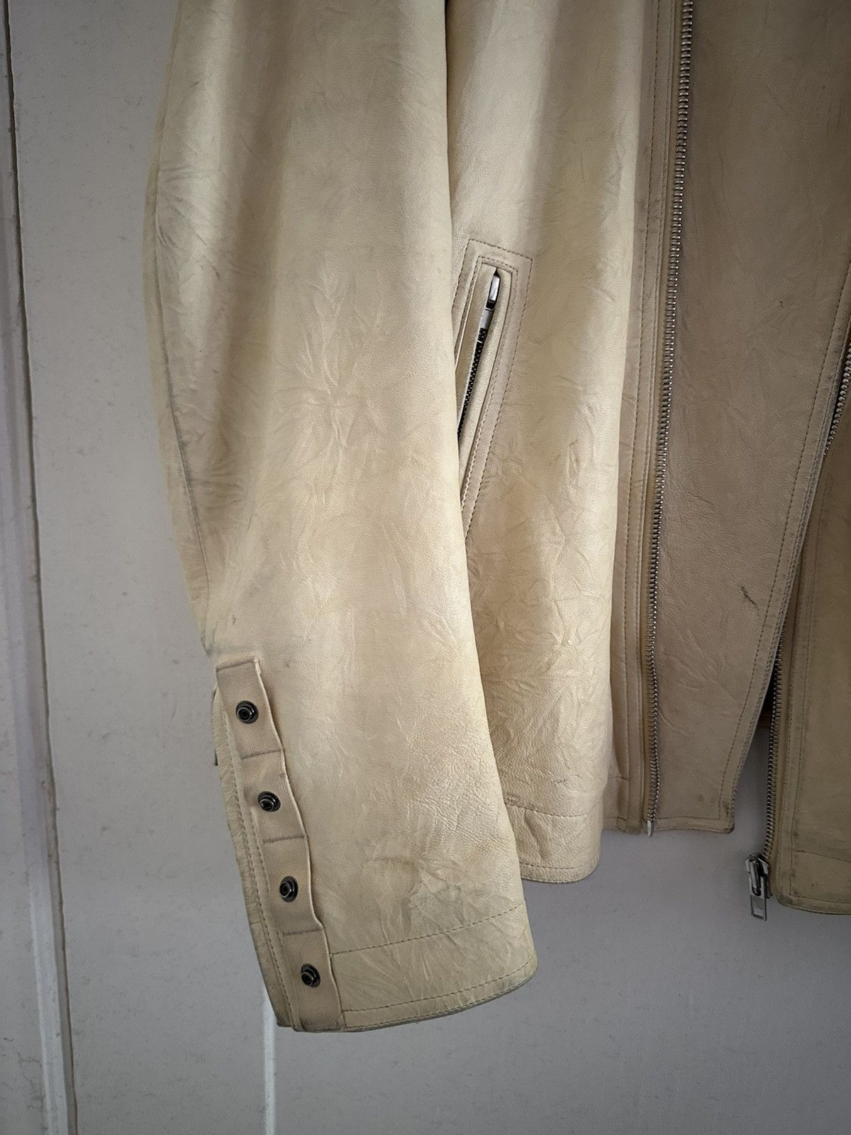 Rick Owens SS15 Faun Hammered Lambskin Leather Stooges Jacket 54 Size US L / EU 52-54 / 3 - 3 Thumbnail