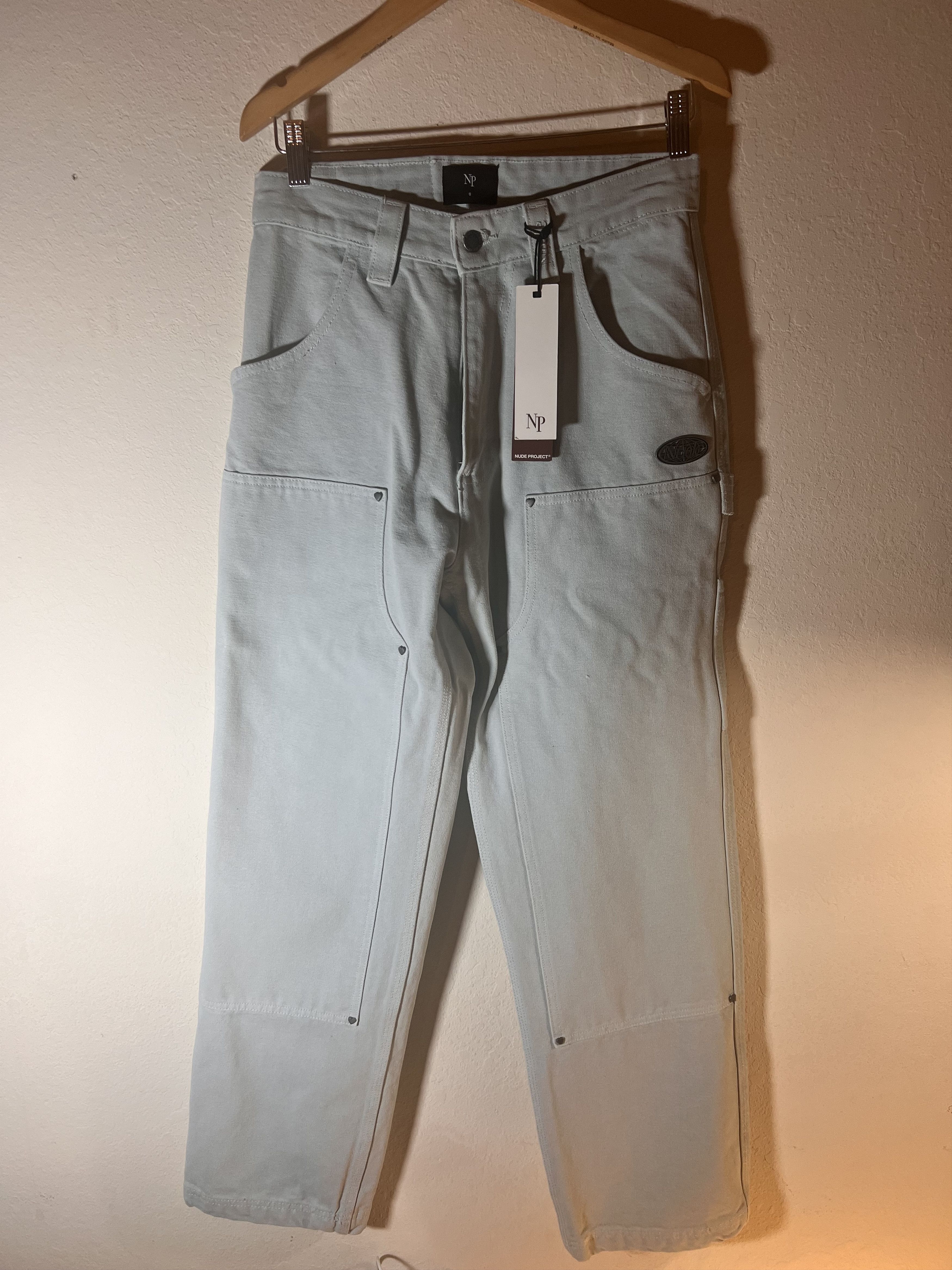 Nudie Jeans Nude Project Unisex S Carpenter Pants Icy Grey Size US 28 / EU 44 - 6 Thumbnail