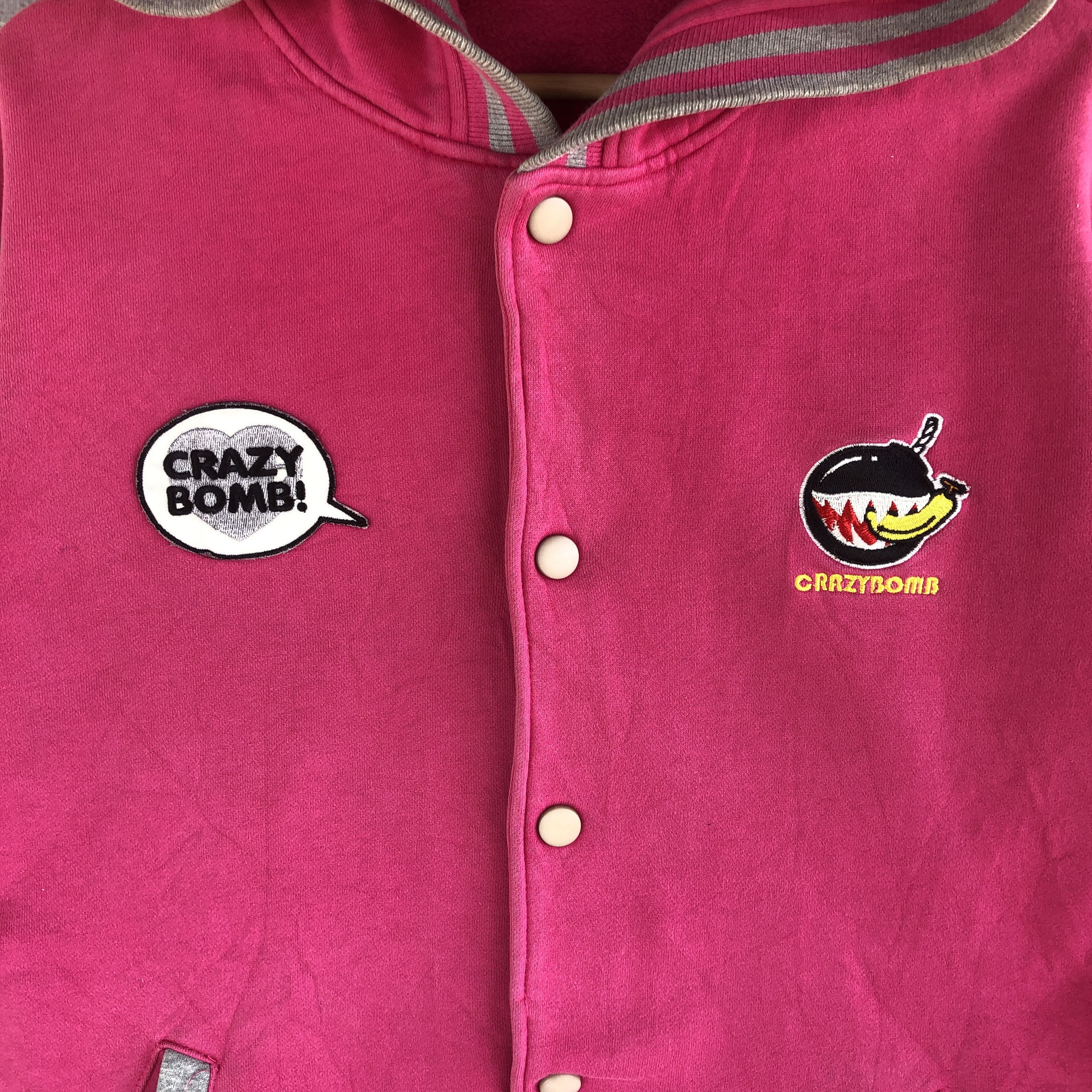 Japanese Brand × Vintage Crazy Bomb Varsity Sweater BAPE Japanese Hoodie Sweatshirt Size US L / EU 52-54 / 3 - 4 Thumbnail