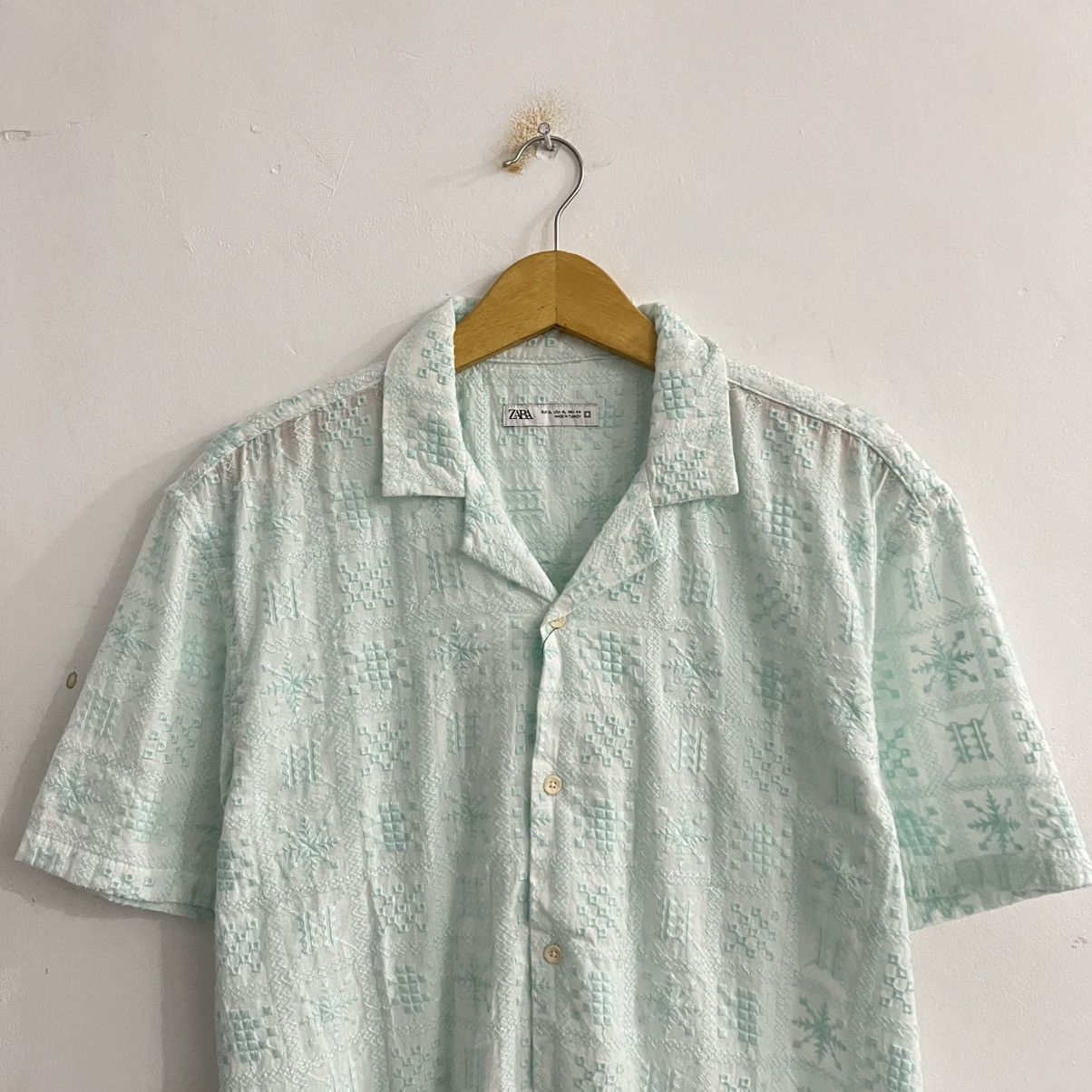 Zara Zara 3d Pattern Camp Collar Shirt Size US M / EU 48-50 / 2 - 2 Thumbnail