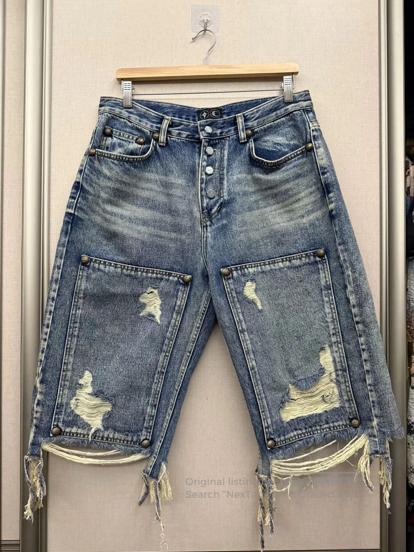 Thug Club blue distressed denim shorts. Size 30" / US 8 / IT 44 - 1 Thumbnail