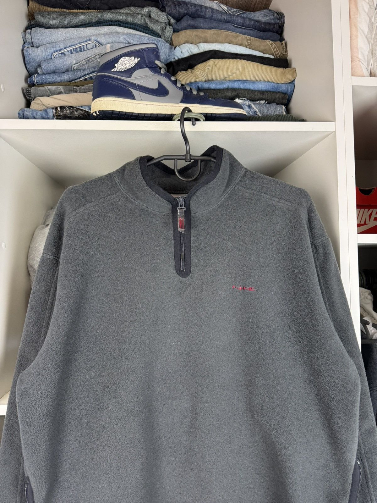 Nike Vintage Nike 1/4 Zip Fleece Pullover Side Zips Size US M / EU 48-50 / 2 - 2 Thumbnail