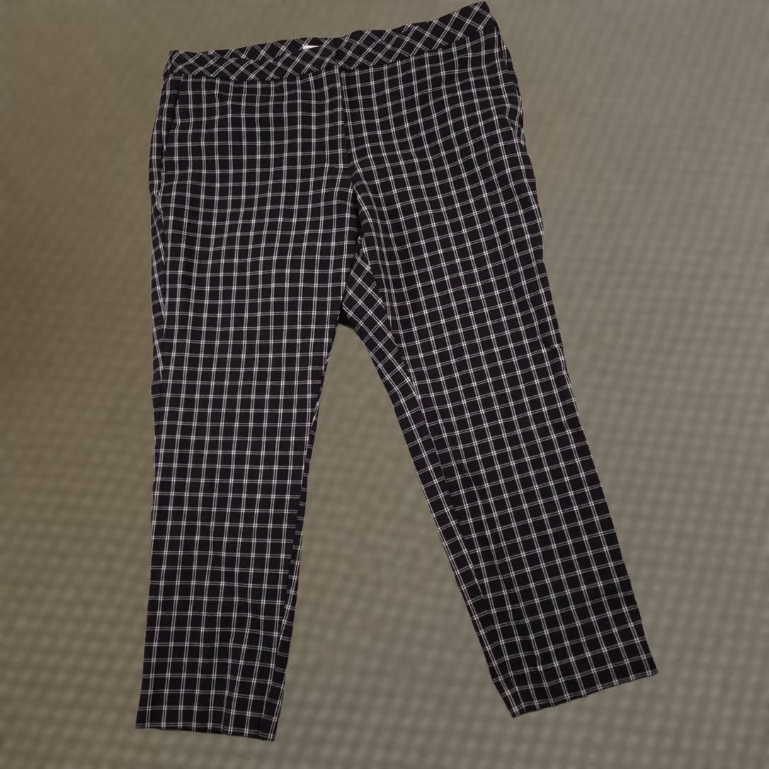 J. Jill J. Jill Pants Womens 14 Black White Plaid Premium Bi-Stretch Ankle Slim Pull On Size 36" / US 14 / IT 50 - 1 Thumbnail