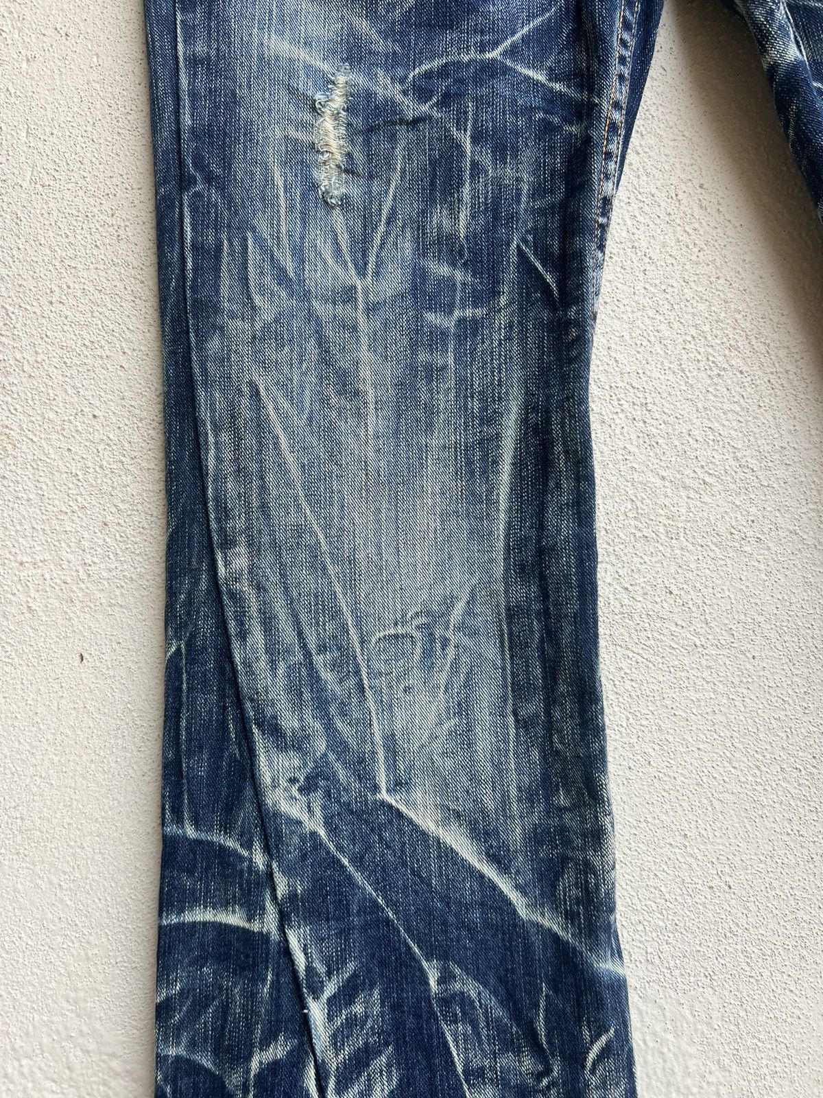 Vintage Nylus Japan Rips Discharge Denim Bootcut Jeans Flare Size US 30 / EU 46 - 9 Thumbnail