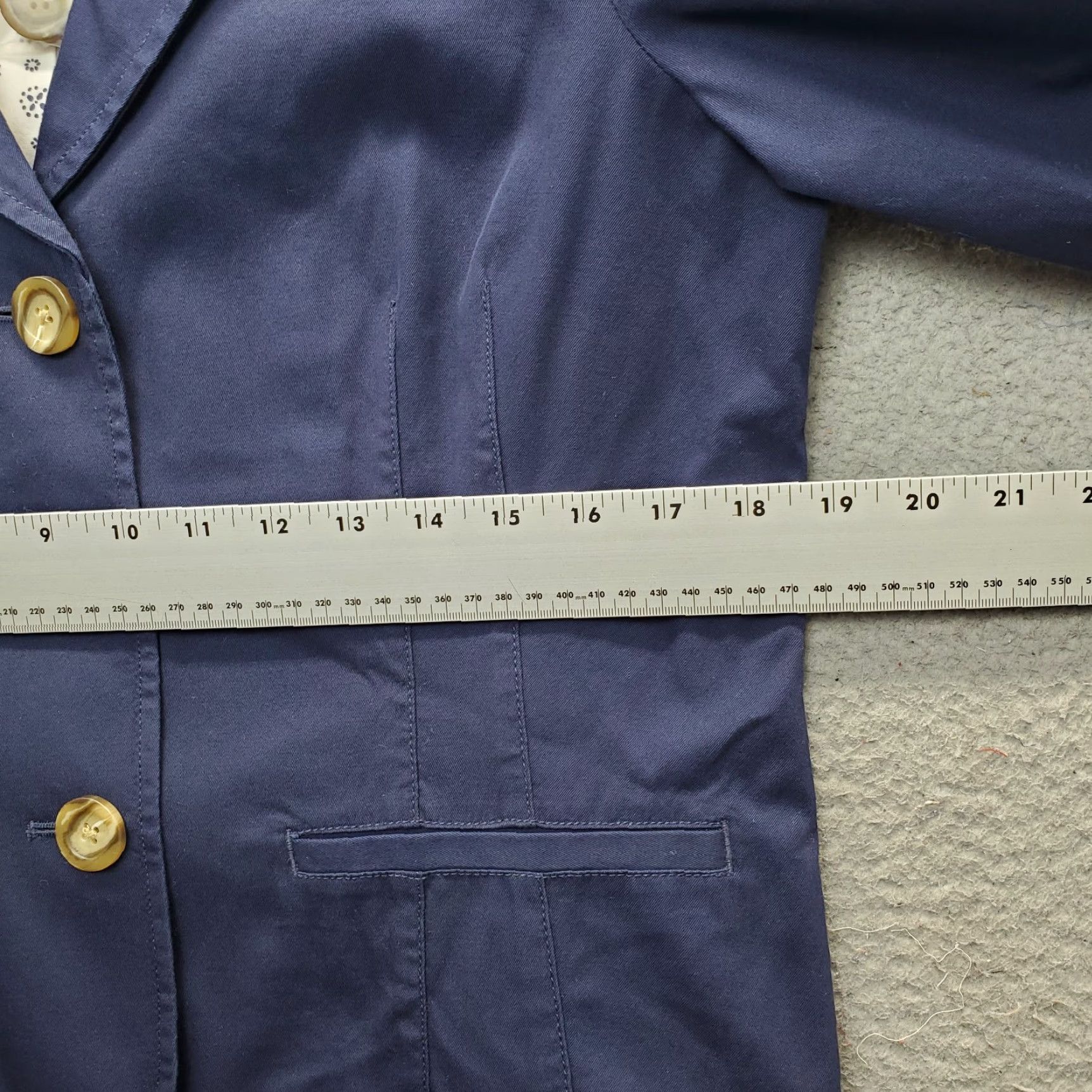 Vintage L.L. Bean Blazer Jacket Womens Petites 12P Blue Single Breasted Notch Lapel Shirt Womens Size 12P Blue Blazer Womens Size XL / US 12-14 / IT 48-50 - 6 Thumbnail