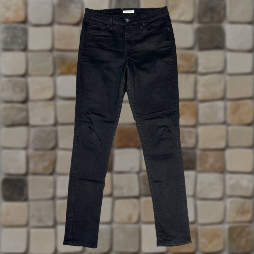 Levi's Levis 721 High Rise Skinny Jeans Womens 31 Black Denim Cotton Stretch 30x31 Vintage No Size 24" / US 00 / IT 34 - 1 Thumbnail