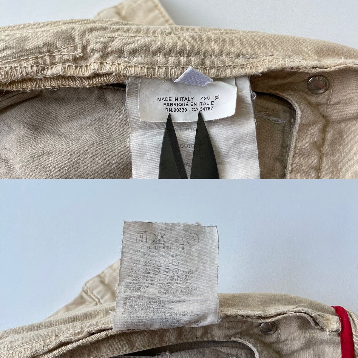 Prada Prada Vintage Pocket Archive Distressed Pants Beige Size US 34 / EU 50 - 12 Thumbnail