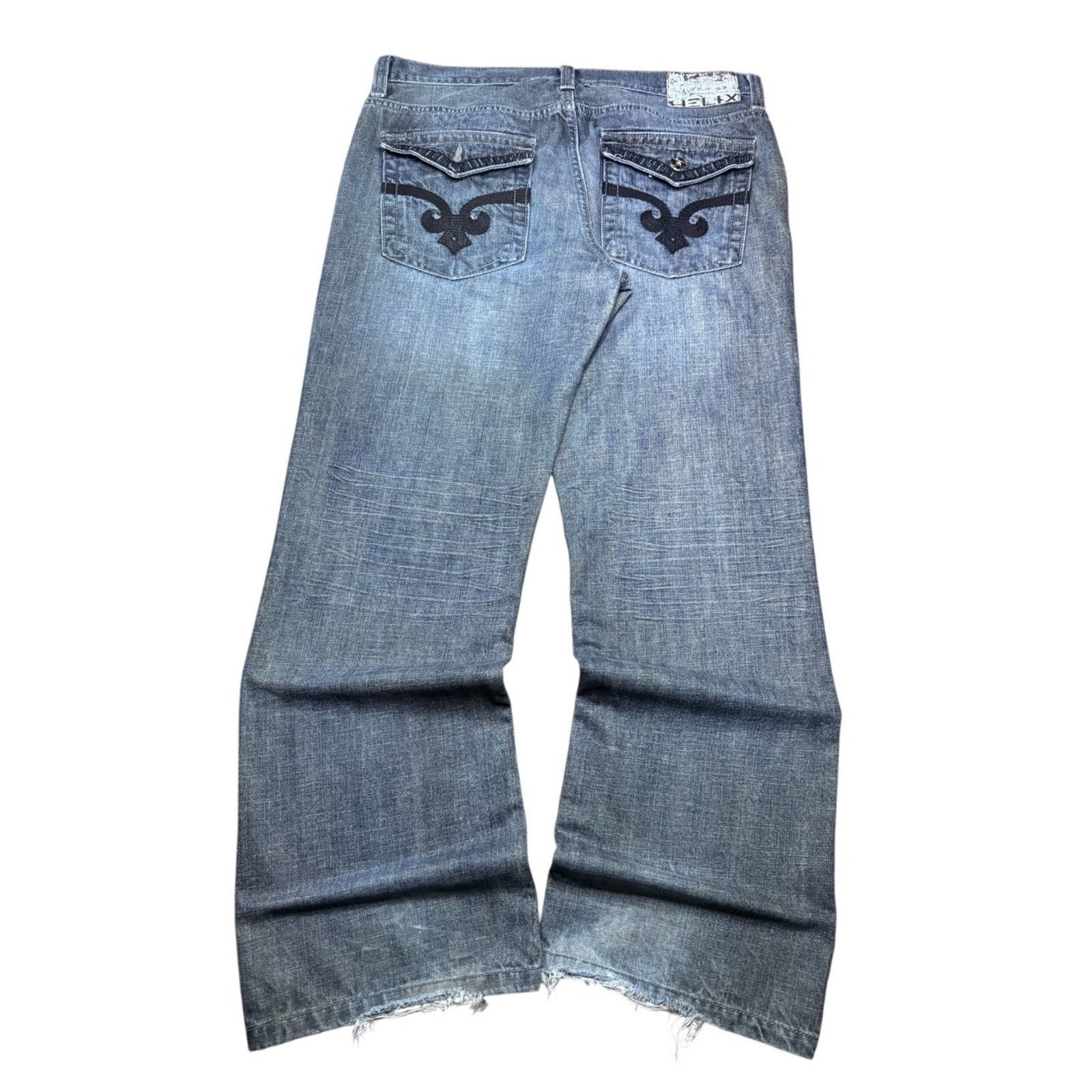 Helix Y2k Helix Relaxed Bootcut Distressed Jeans 38x31 Skater Size US 38 / EU 54 - 2 Thumbnail
