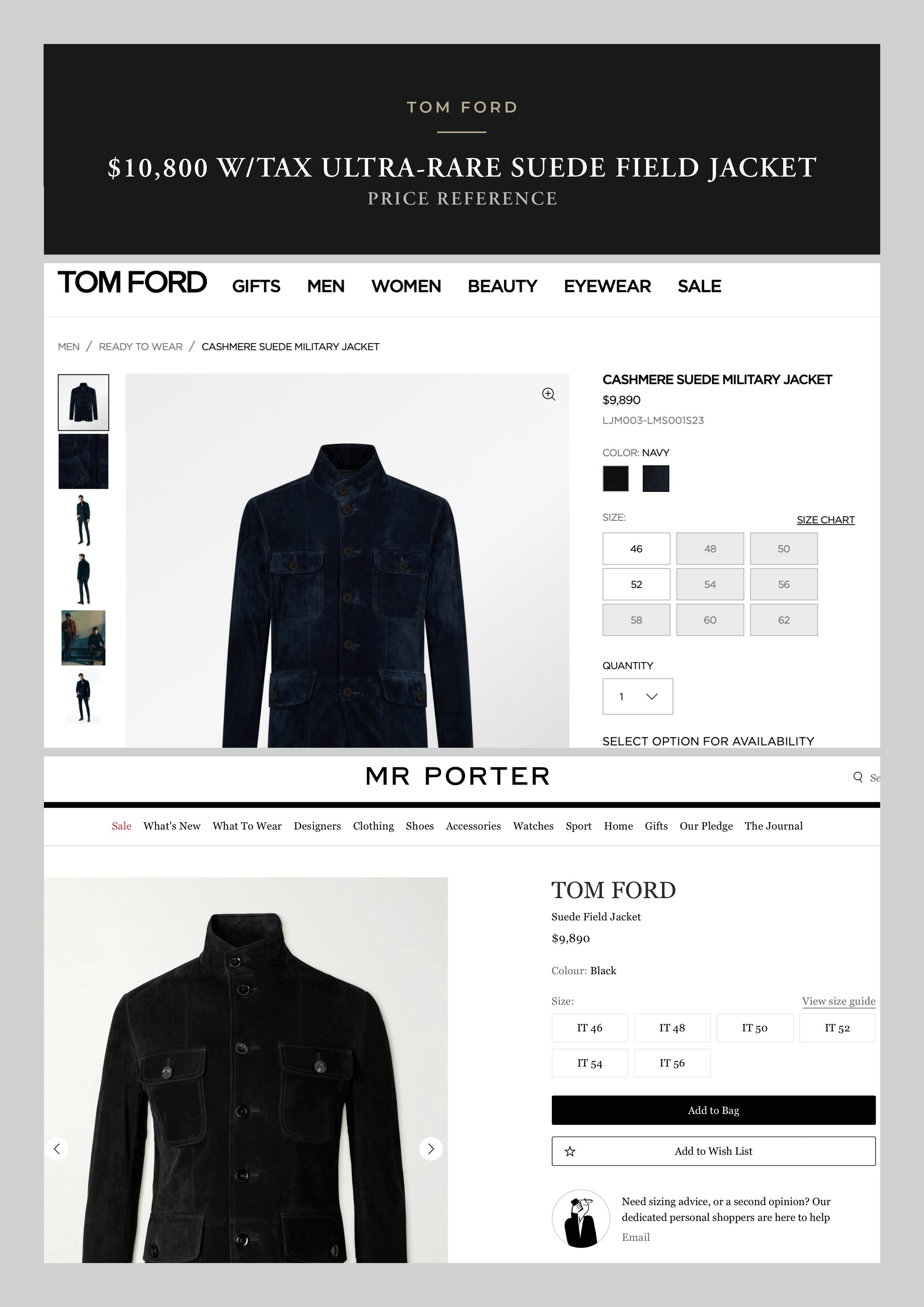 Tom Ford Ultimate Ultra-Rare New $10,800 w/tax Suede Field Jacket Size US M / EU 48-50 / 2 - 9 Thumbnail