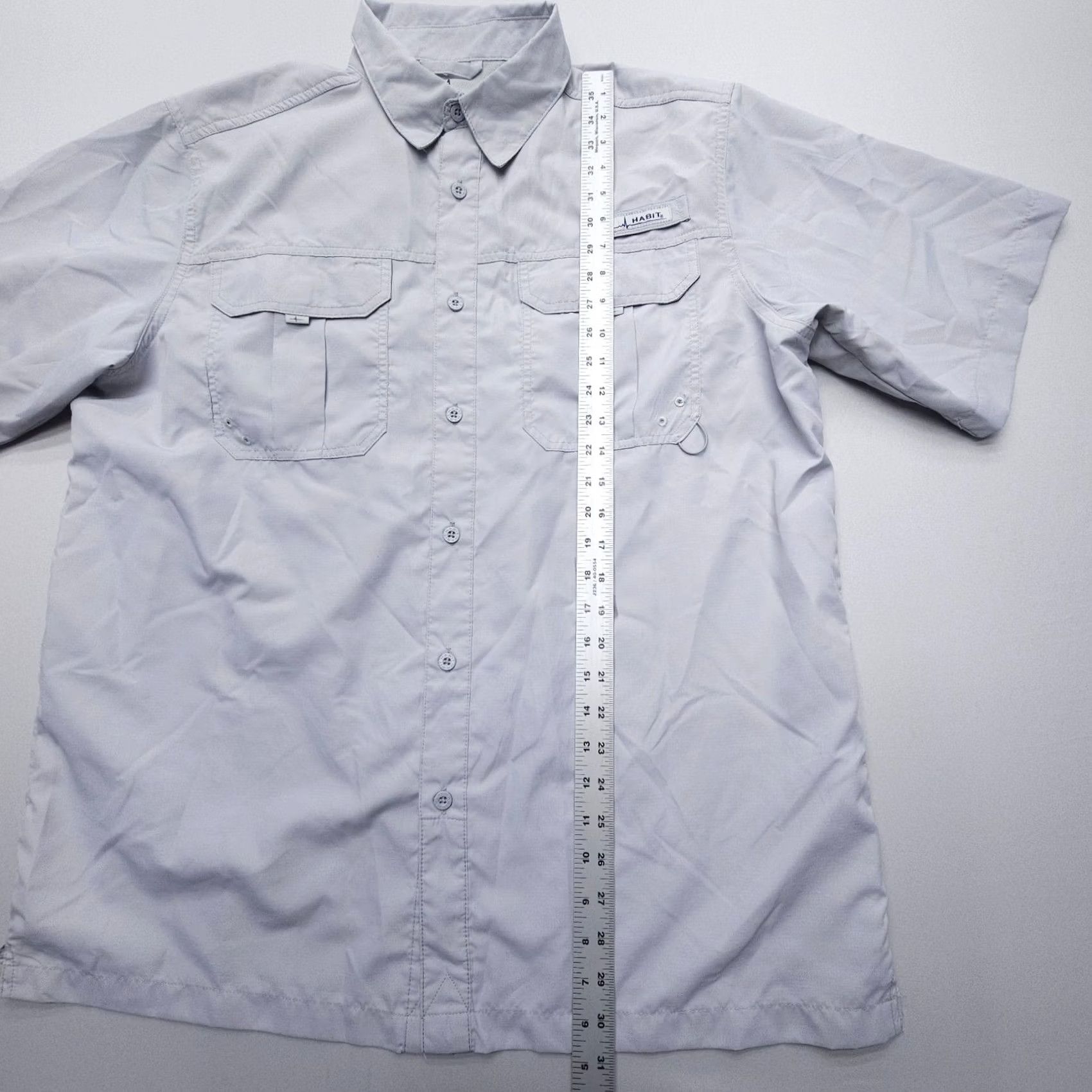 Habitat Habit Short Sleeve Button-Up Shirt Mens Large Gray Outdoor Venture 90s? Size US L / EU 52-54 / 3 - 7 Thumbnail