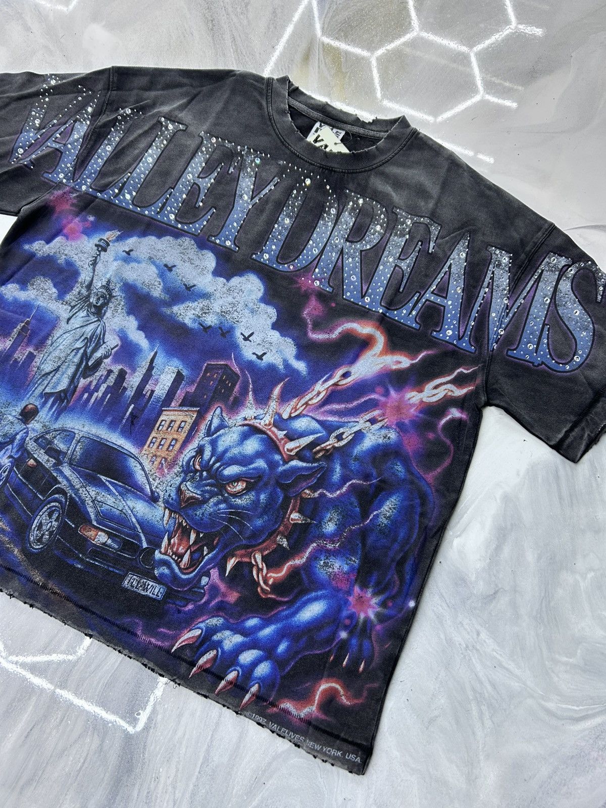 Vale Vale Monster Bling Tee Black Blue Size L Size US L / EU 52-54 / 3 - 3 Thumbnail
