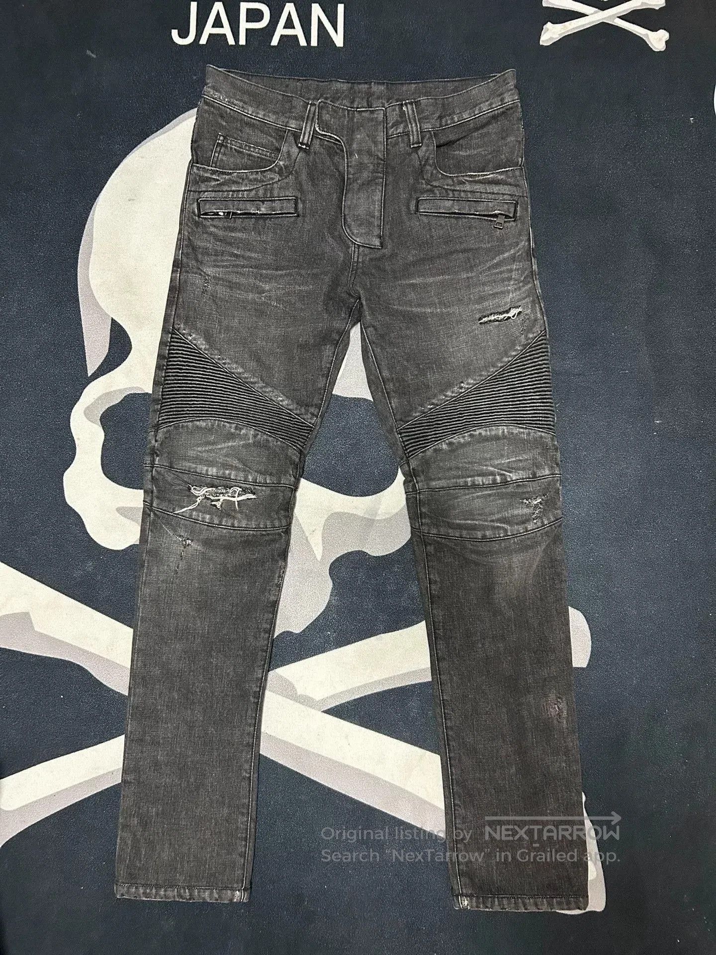 Balmain Balmain Ripped Motorcycle Denim Pants. Size US 31 - 1 Thumbnail