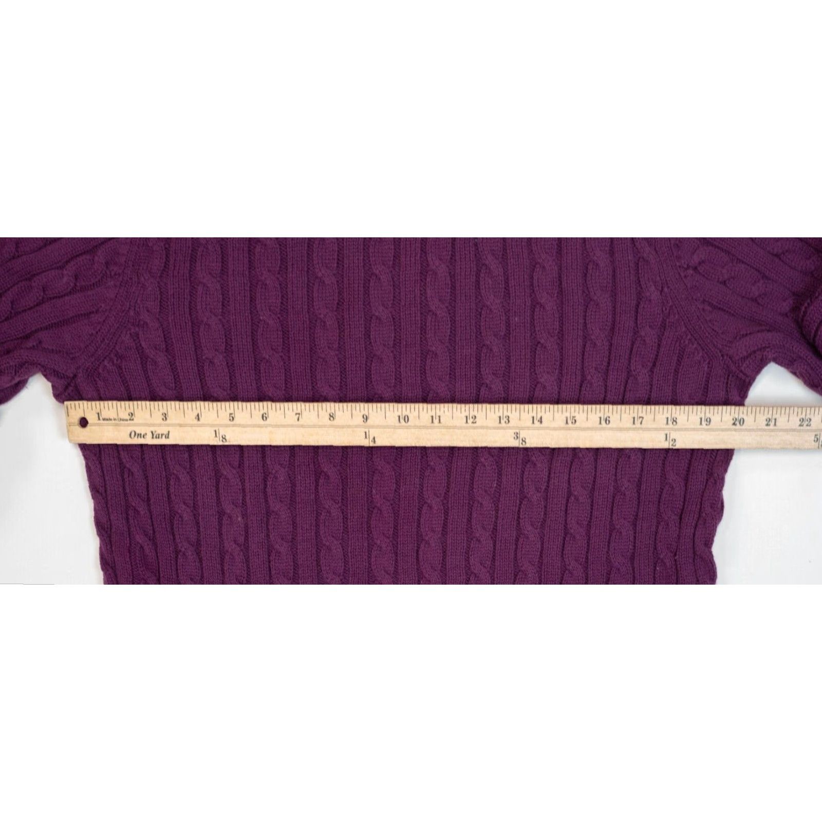 Vintage VINTAGE LL Bean Sweater Womens XL Purple Cable Knit Fisherman Cotton Classic Style Cozy Size XL / US 12-14 / IT 48-50 - 3 Thumbnail