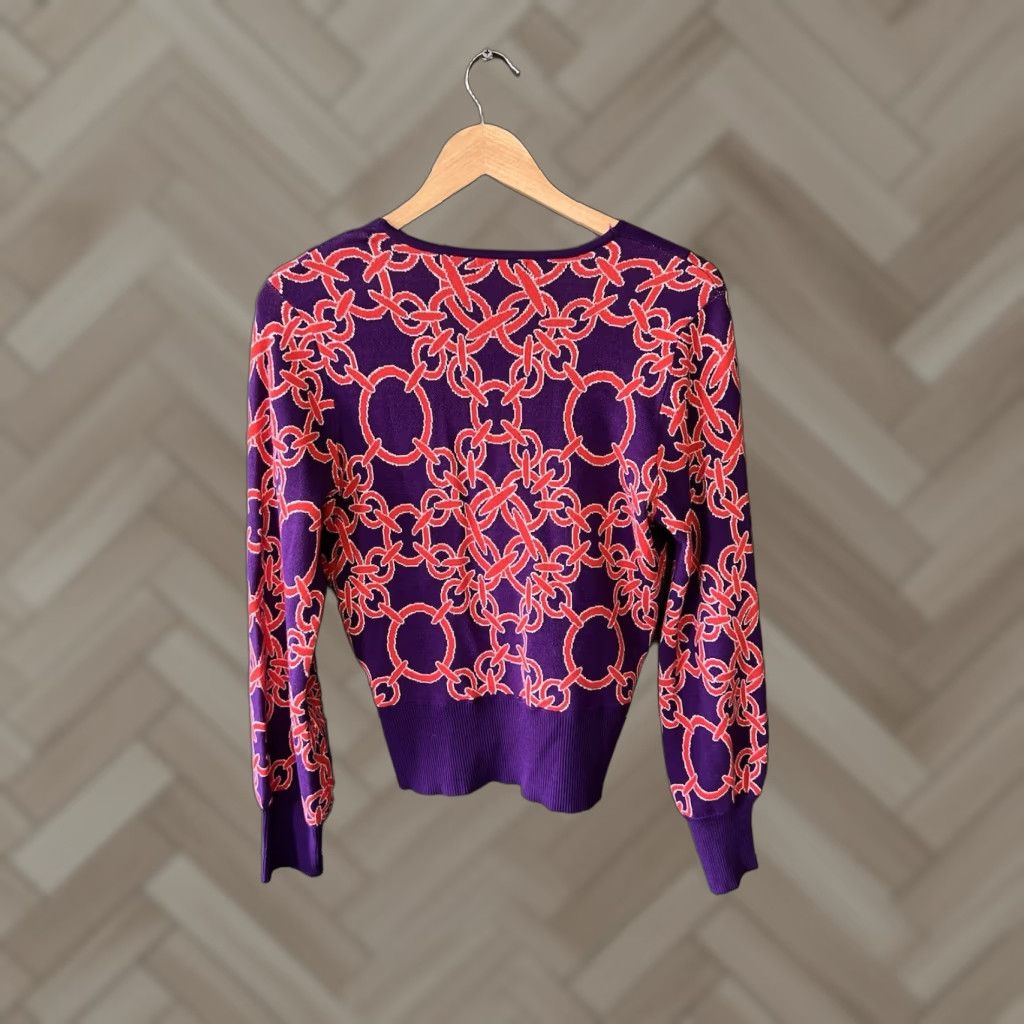 Avenue 7th Avenue Womens Purple Geometric Pattern Knit Sweatshirt And Skirt Size Medium Size M / US 6-8 / IT 42-44 - 1 Thumbnail