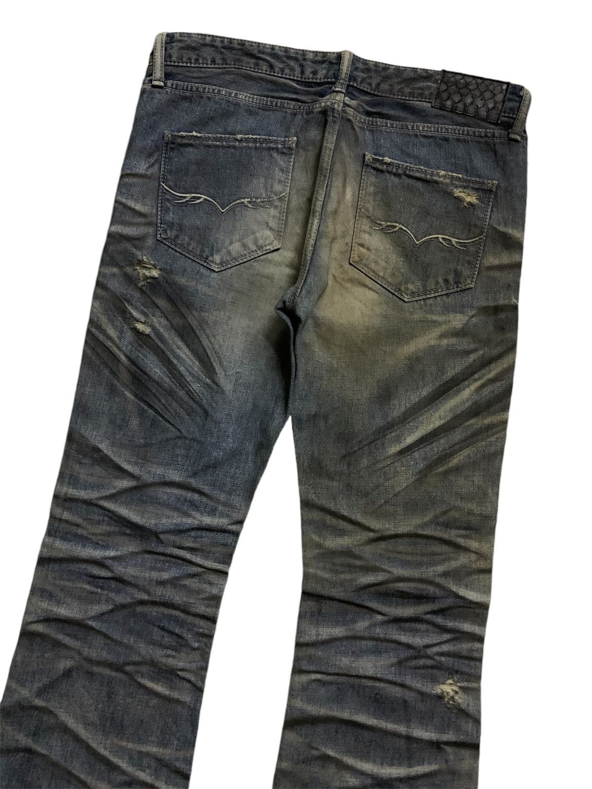 GOSTAR DE FUGA 💥Avant-Garde Flare Fuga Ripped Denim Size US 31 - 4 Thumbnail