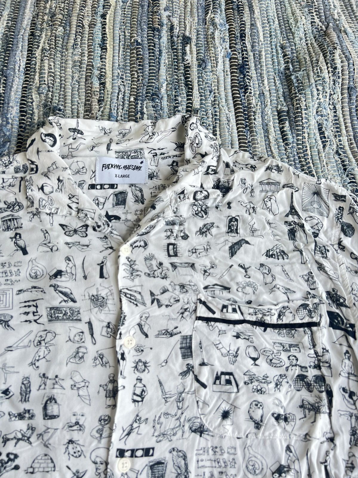 Art Comes First Fucking Awesome Pop Art Camp Collar Rayon Hawaiian Shirt Size US XL / EU 56 / 4 - 3 Thumbnail