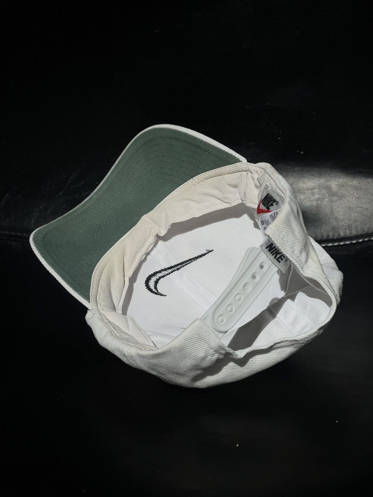 Nike × Vintage 90’s Nike Vintage white cap embroidered black logo Size ONE SIZE - 7 Thumbnail
