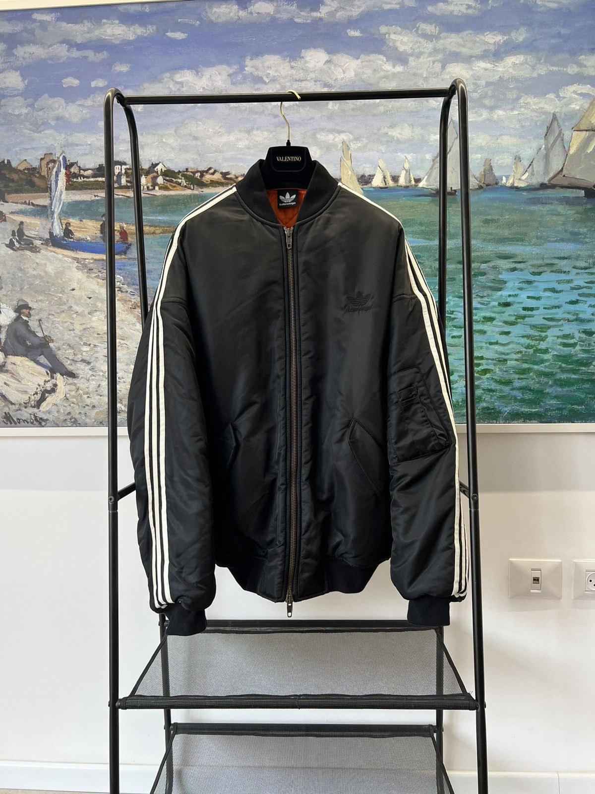 image of Balenciaga Adidas Bomber Jacket in Black, Men's (Size Small)