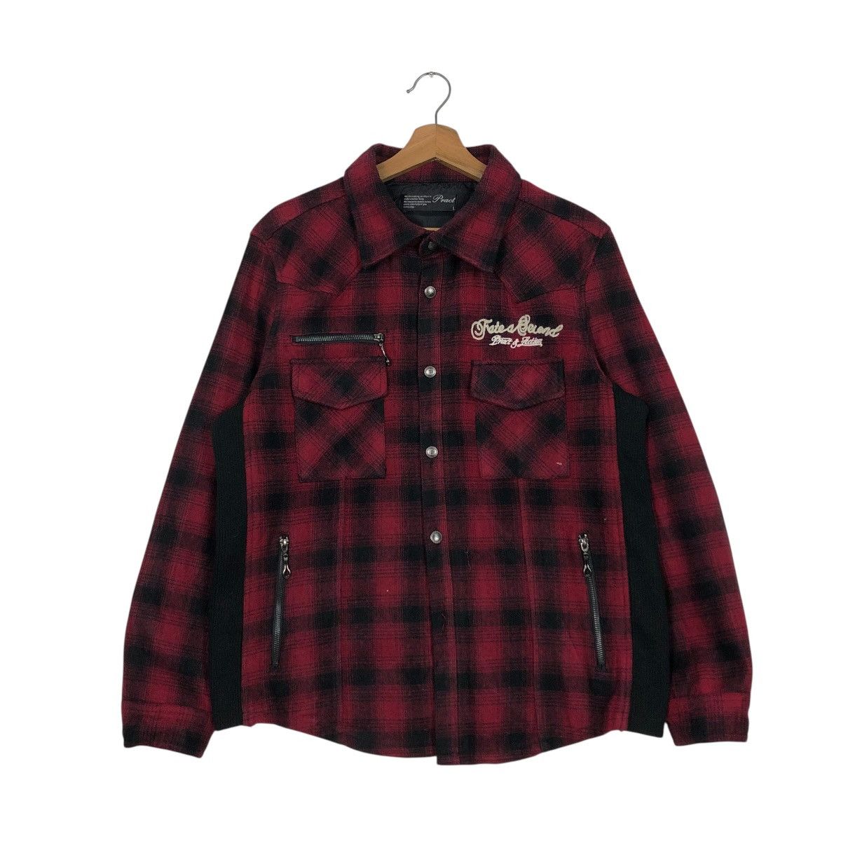 Hysteric Glamour 🔥VINTAGE BIKER JACKET PUNK DESIGN PRACT TARTAN CHECK Size US L / EU 52-54 / 3 - 3 Thumbnail