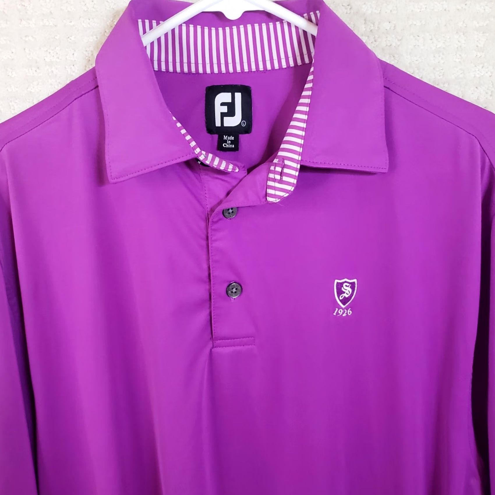 Footjoy FootJoy Polo Golf Shirt Men's L Purple Solid Short Sleeve FJ Performance Size US L / EU 52-54 / 3 - 3 Thumbnail