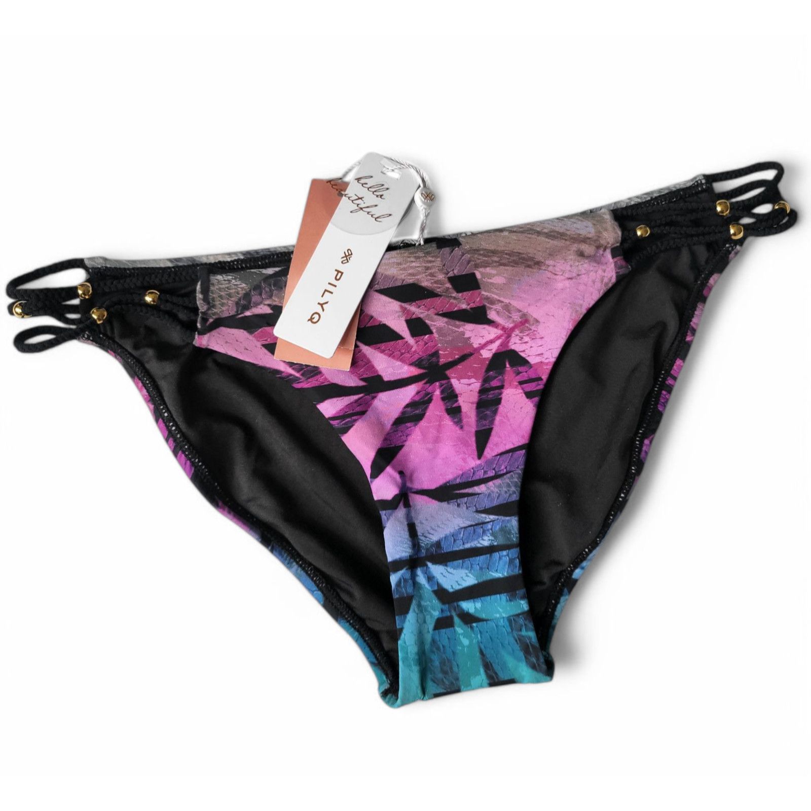 Other NWT PILYQ Congo Braided Zen Full Bikini Bottom PQ Size S Size ONE SIZE - 11 Thumbnail