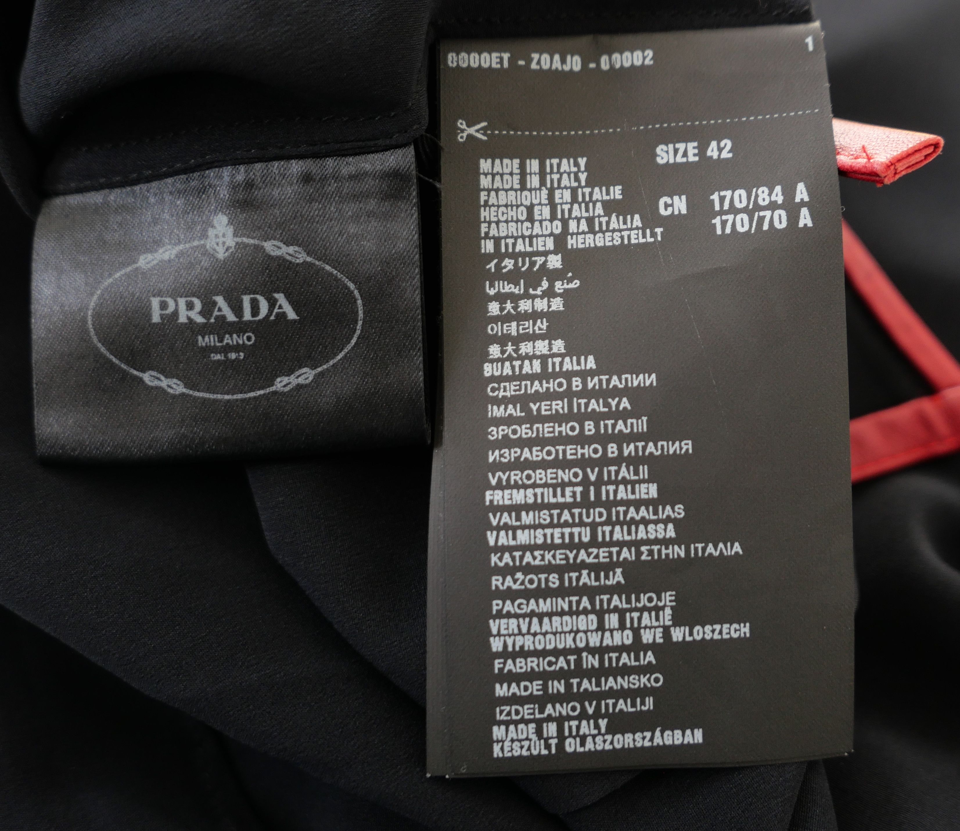 Prada Prada Fall 2014 Leather Strap Silk Dress Size M / US 6-8 / IT 42-44 - 6 Thumbnail