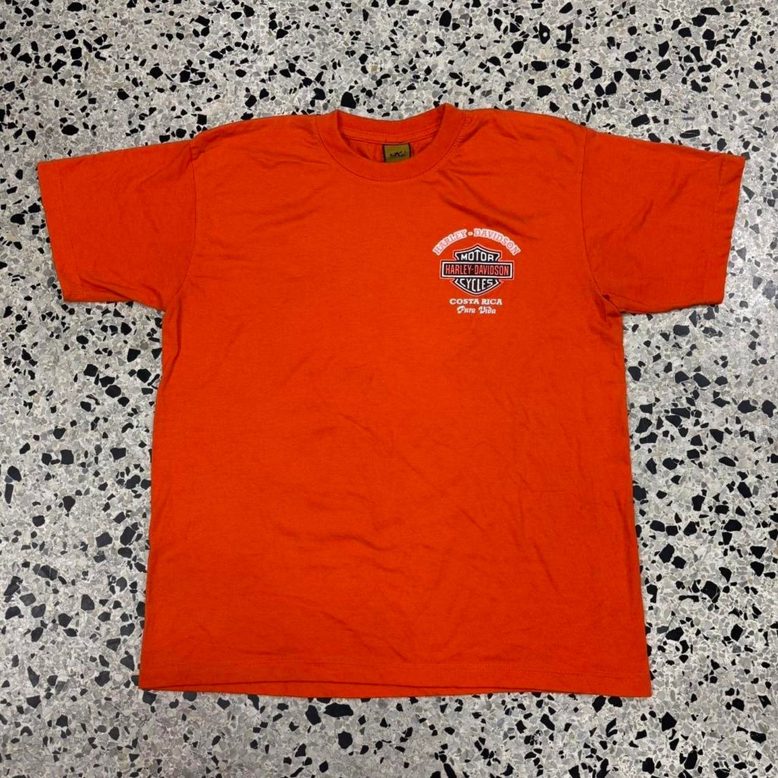 Harley Davidson × Vintage VINTAGE Y2K HARLEY DAVIDSON PURA VIDA EMBLEM ORANGE TEE: Size US XL / EU 56 / 4 - 1 Thumbnail