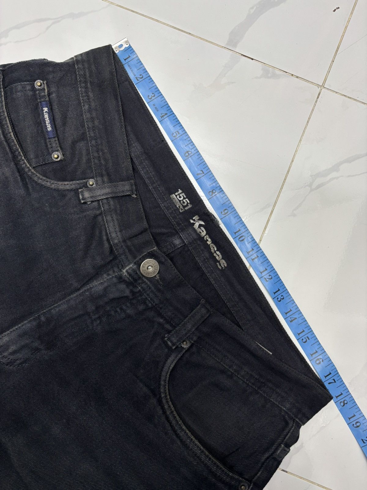 Kapital Vintage KANSAS DENIM FOR LIFE Faded Black Jeans Size US 35 - 9 Thumbnail