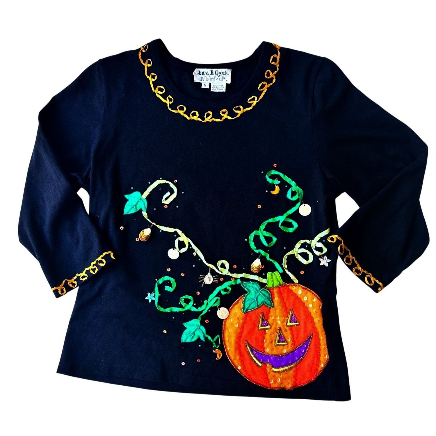 Other VTG Jack B Quick Jack O Lantern Top Small Halloween Black Size S / US 4 / IT 40 - 1 Thumbnail