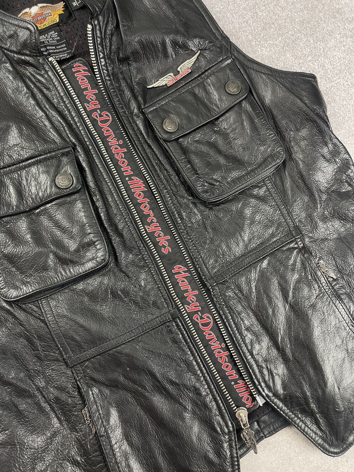 Harley Davidson × Vintage Vintage Harley Davidson Black Leather Vest Women’s Size L Size L / US 10 / IT 46 - 9 Thumbnail