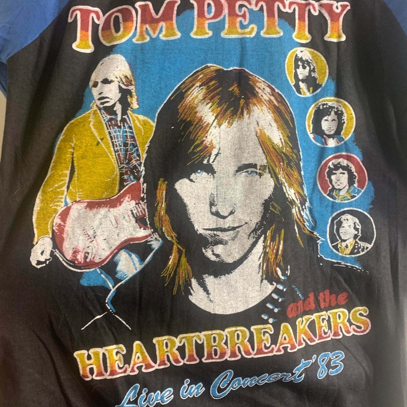 Vintage 1983 TOM PETTY & THE HEARTBREAKERS 3/4 sleeve tee shirt L Size US L / EU 52-54 / 3 - 8 Thumbnail