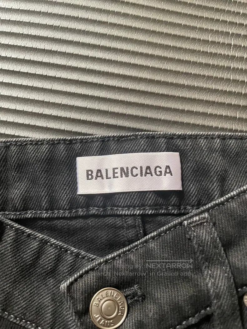 Balenciaga Balenciaga Denim skirt with full logo print Size 33" - 4 Thumbnail
